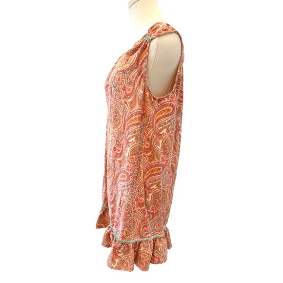 Sundance Women Boho Cottagecore Paisley‎ Prairie Flowy Ruffled Tent Dress Size L - Picture 5 of 8